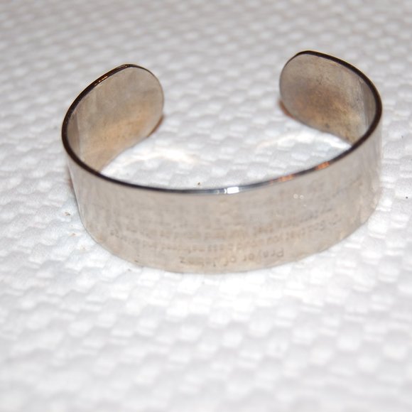 Silver Tone Prayer of Jabez Cuff Bracelet 6" - Picture 8 of 11